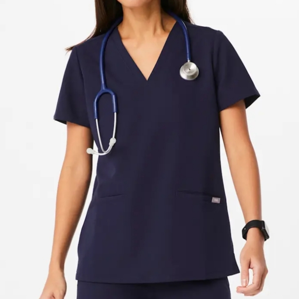 Figs Navy 3 Pocket Casma Scrub Top